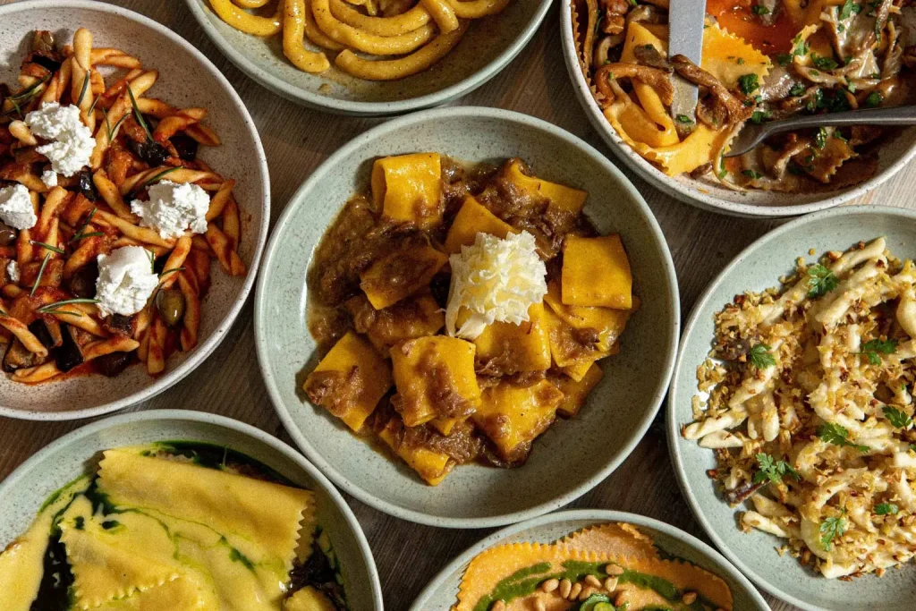 A range of fresh pasta dishes